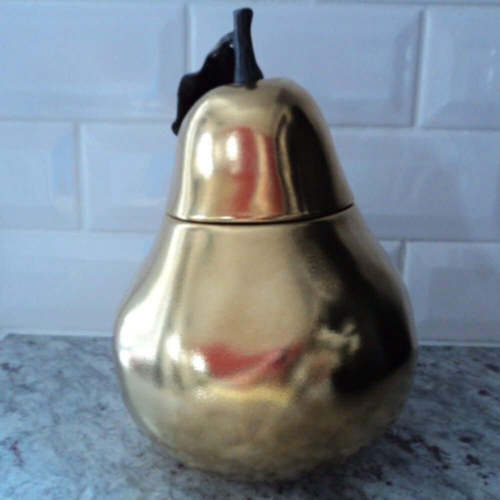 Michael Aram golden pear canister
